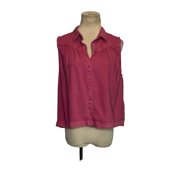 Bella Dahl pink sleeveless buttoned blouse size small - Picture 11 of 13